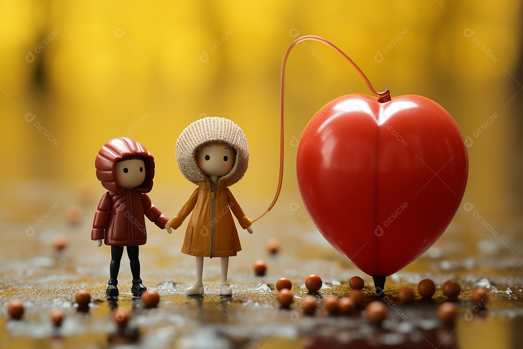 Casal de bonecos em miniatura apaixonados na estrada