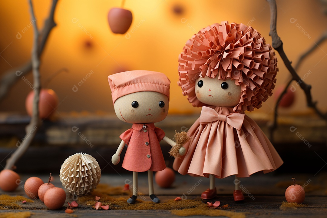 Casal de bonecos em miniatura apaixonados na estrada