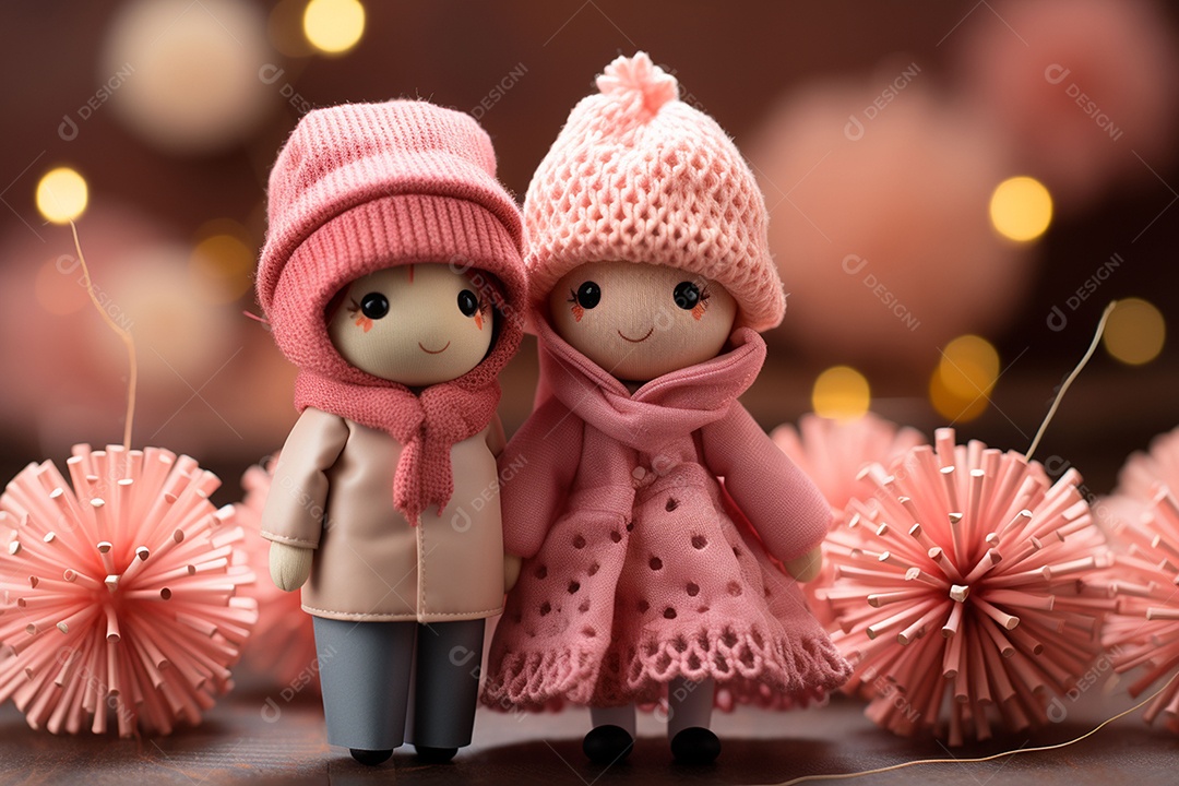 Casal de bonecos em miniatura apaixonados na estrada