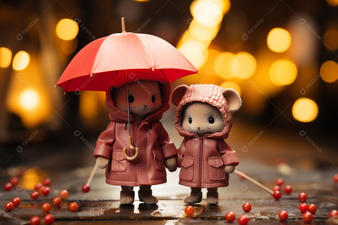 Casal de bonecos em miniatura apaixonados na estrada