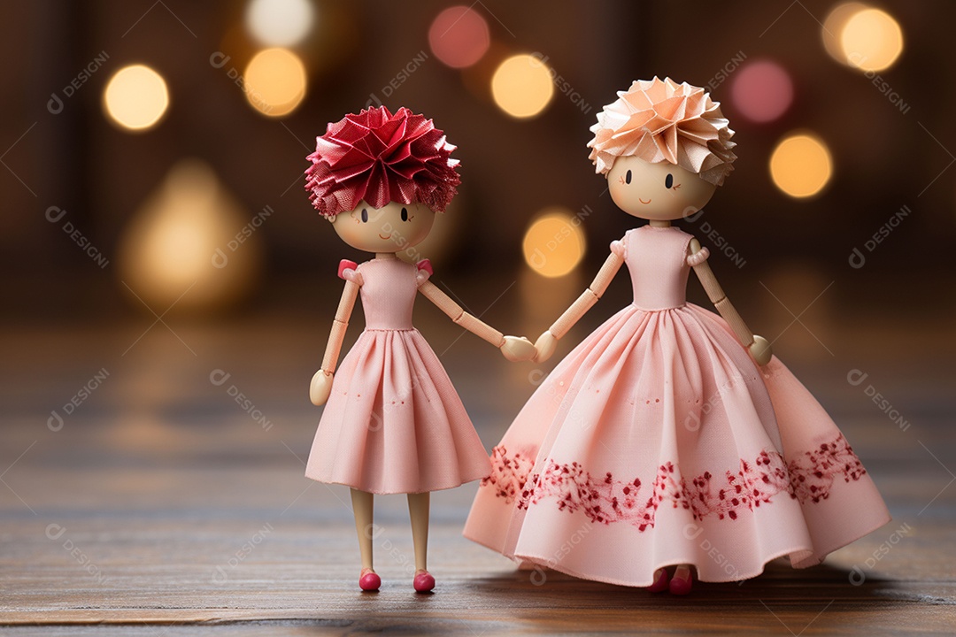 Casal de bonecos em miniatura apaixonados na estrada