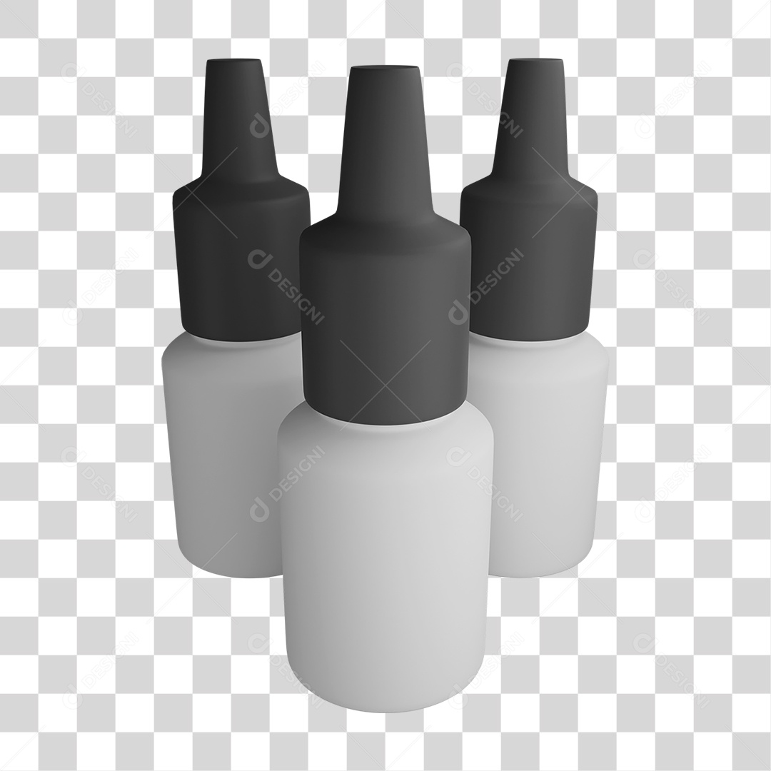 Elemento 3D Potes Bisnagas PNG Transparente