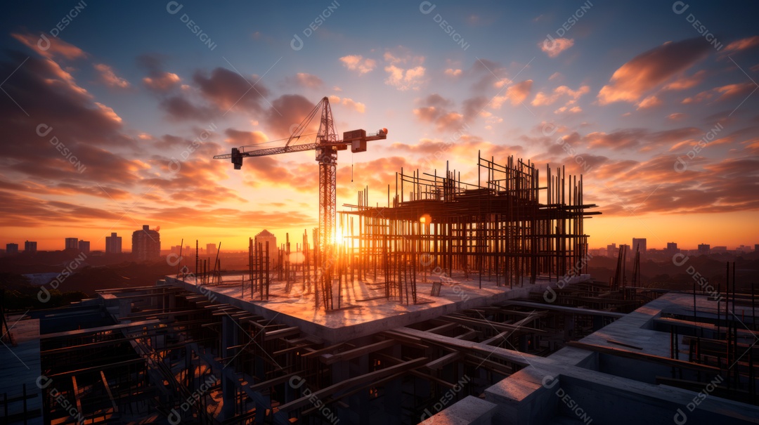 Construção de canteiro de obras.