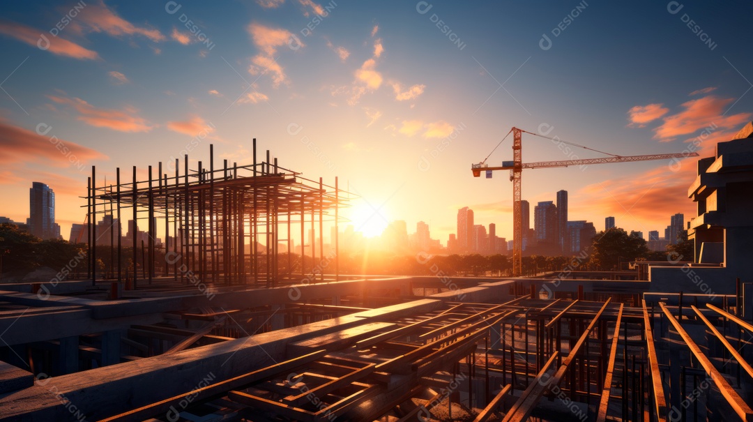 Construção de canteiro de obras.