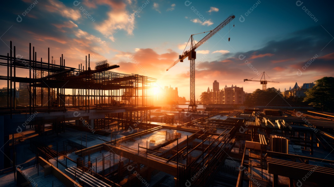 Construção de canteiro de obras.