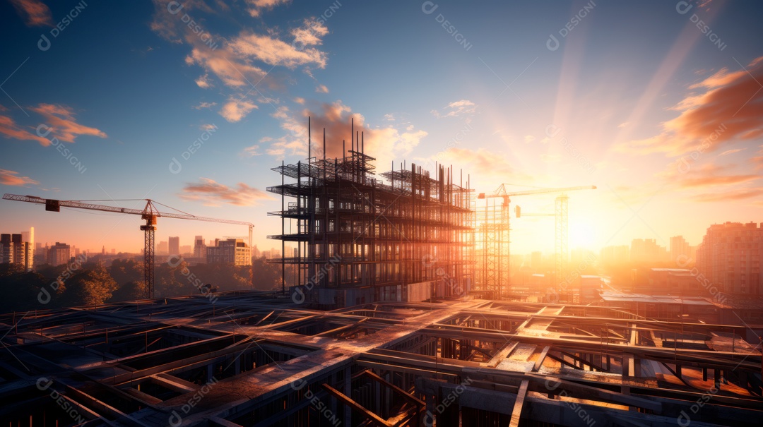 Construção de canteiro de obras.