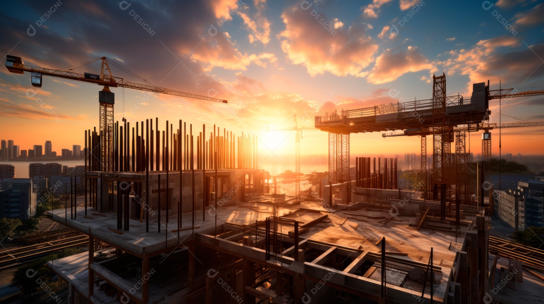 Construção de canteiro de obras.