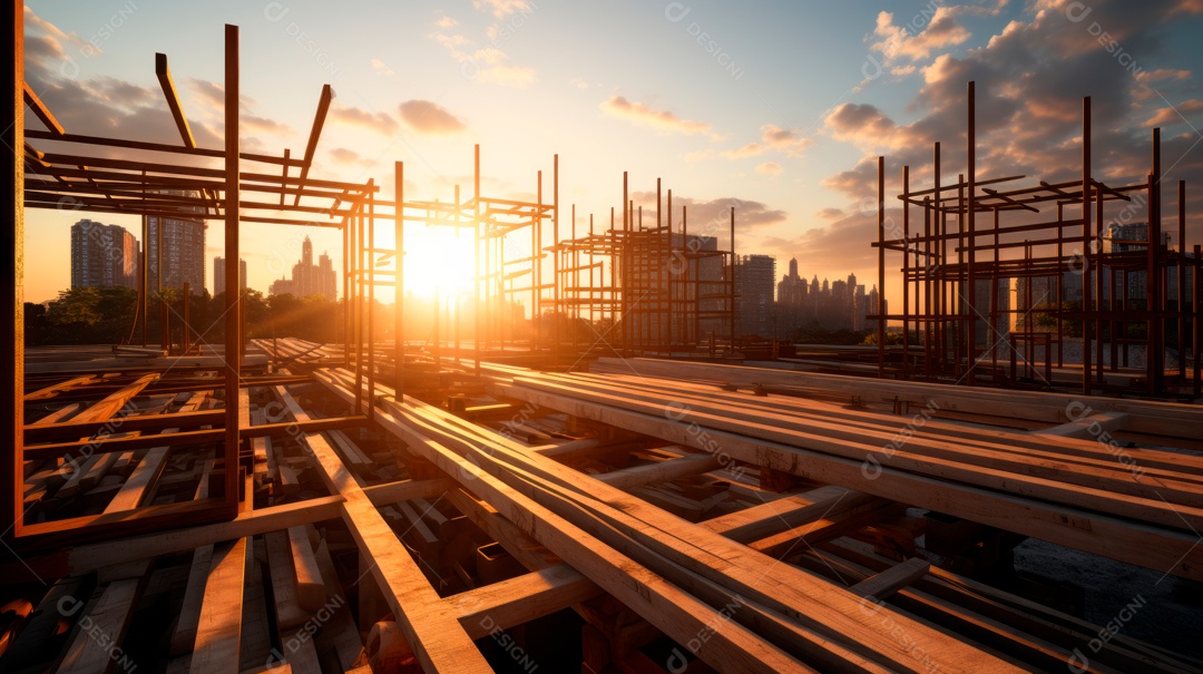 Construção de canteiro de obras.