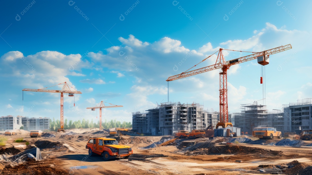 Construção de canteiro de obras.