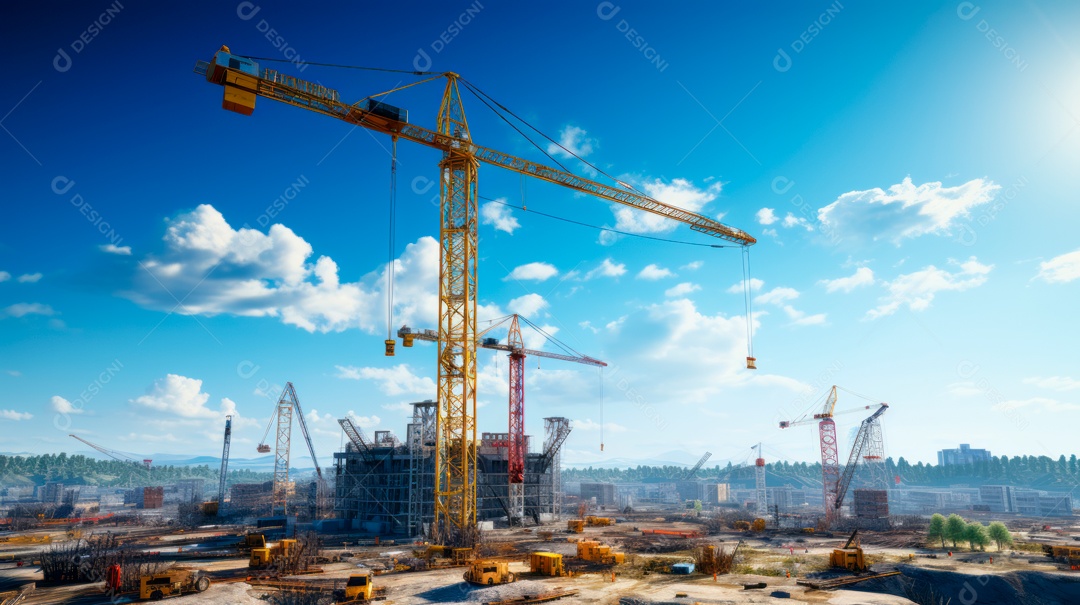 Construção de canteiro de obras.