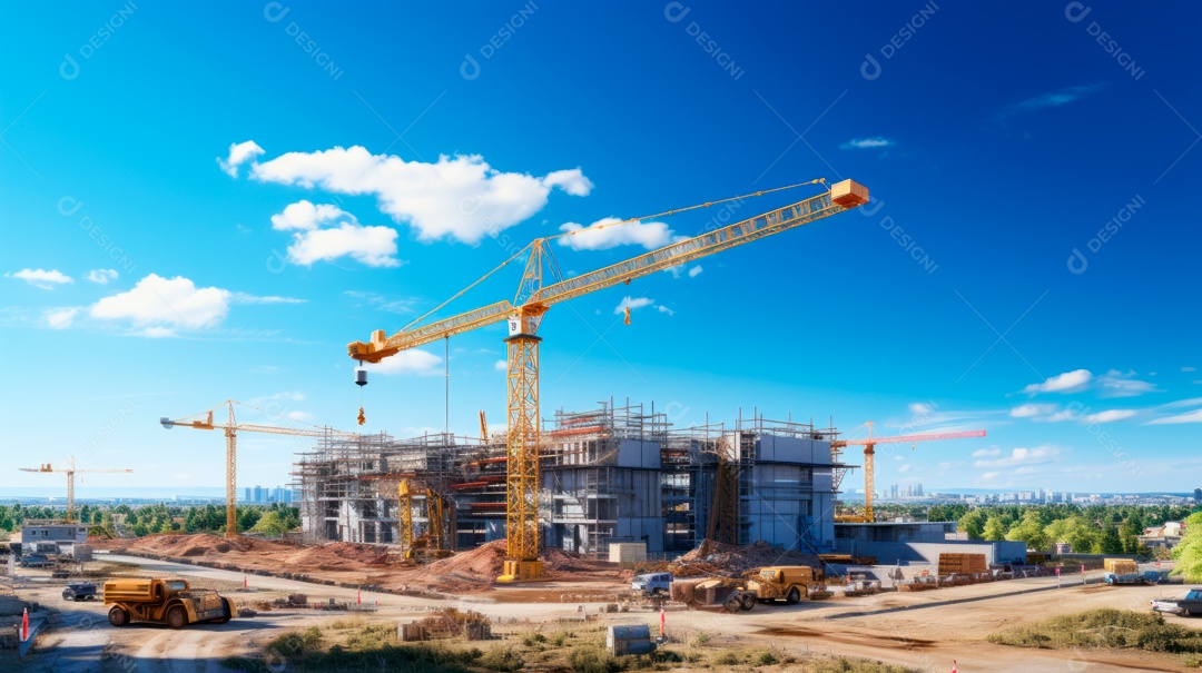 Construção de canteiro de obras.