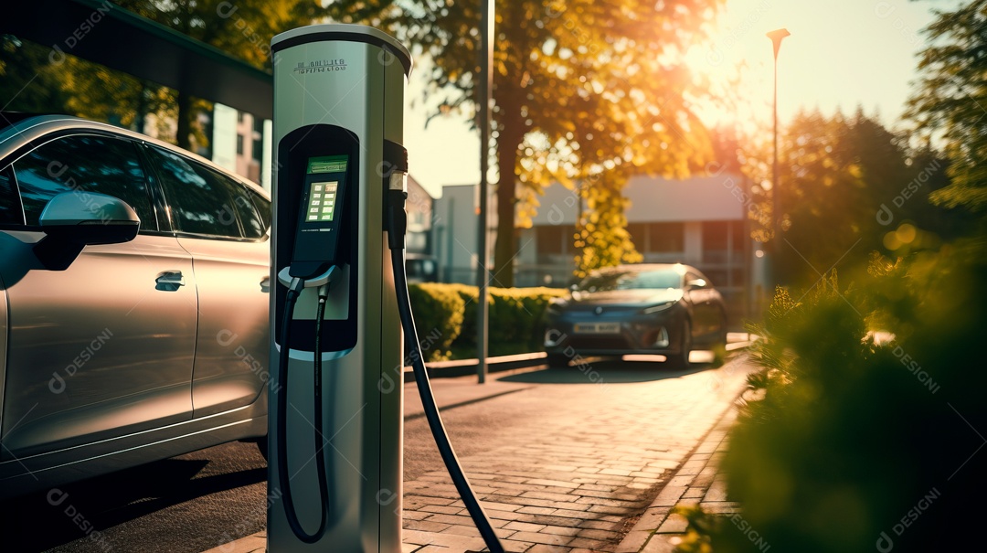 Vagas de estacionamento para carregar carros elétricos.