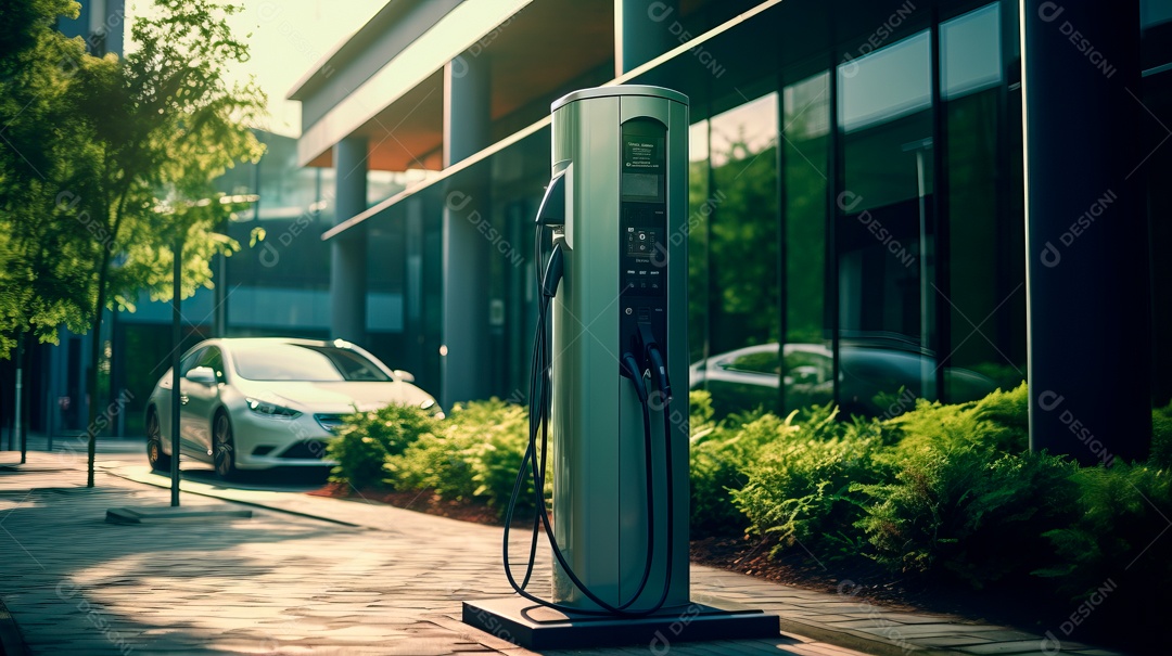 Vagas de estacionamento para carregar carros elétricos.