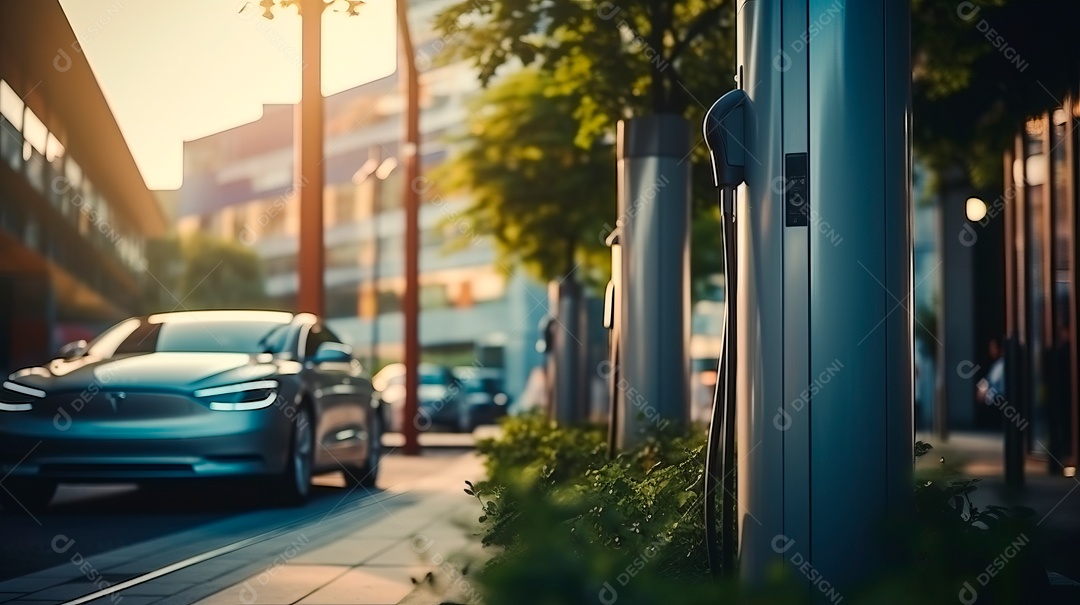 Vagas de estacionamento para carregar carros elétricos.