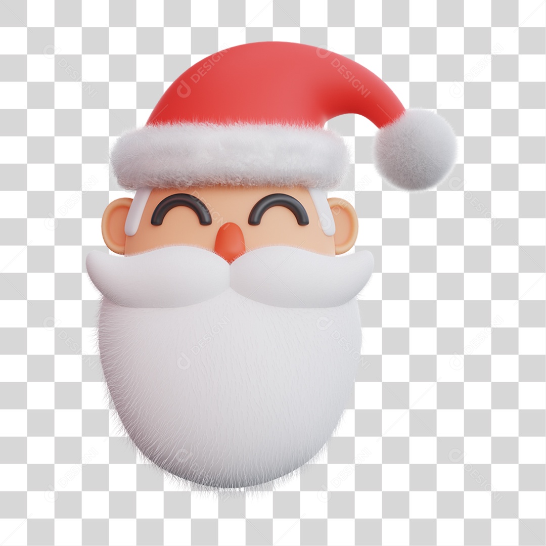 Elemento 3D Papai Noel Feliz Natal PNG Transparente