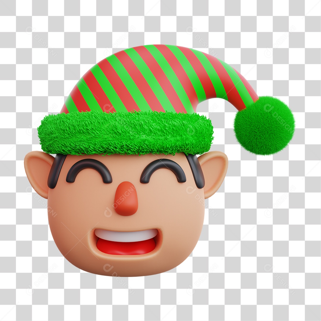 Elemento 3D Duende de Natal Feliz Natal PNG Transparente