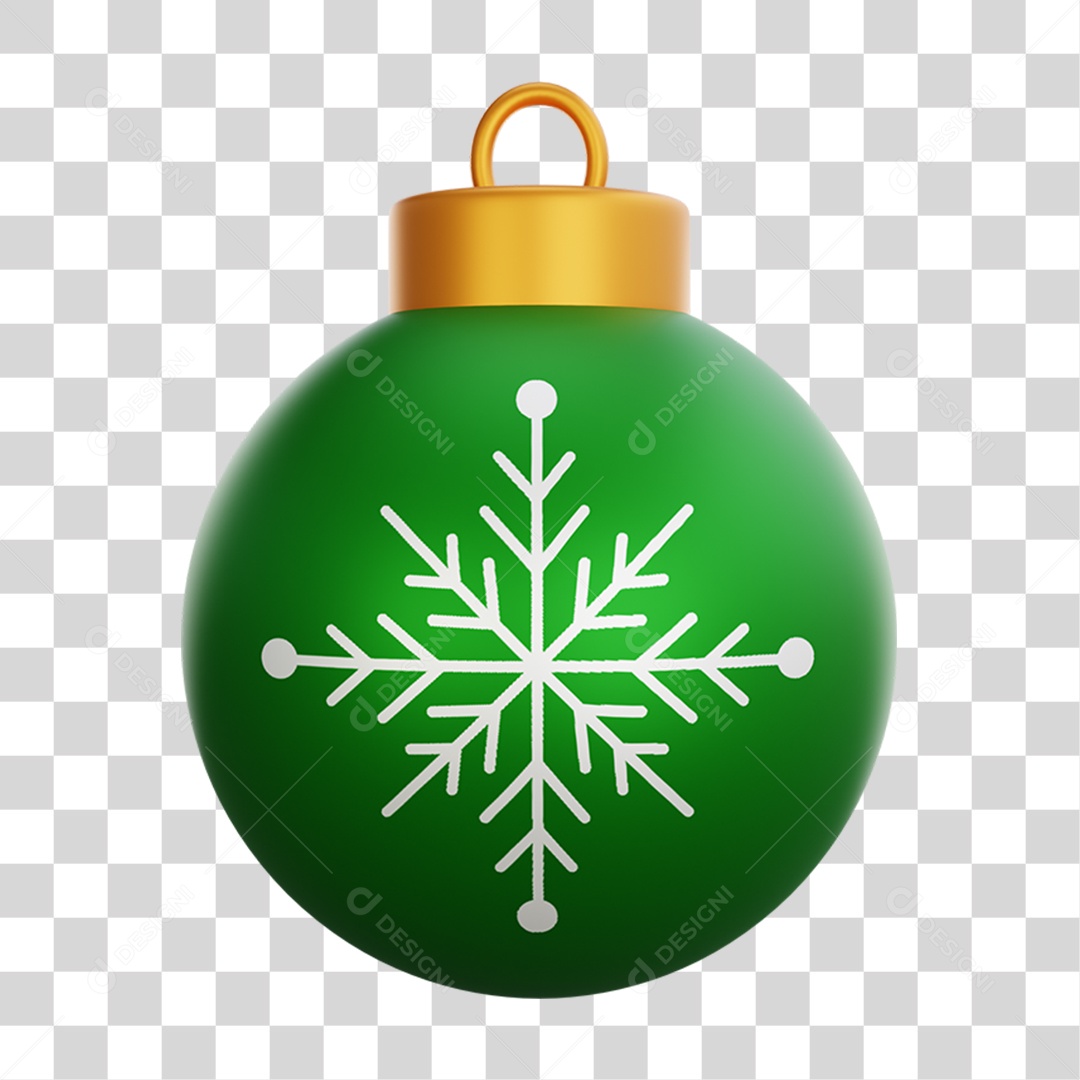 Elemento 3D Bola de Natal Feliz Natal PNG Transparente