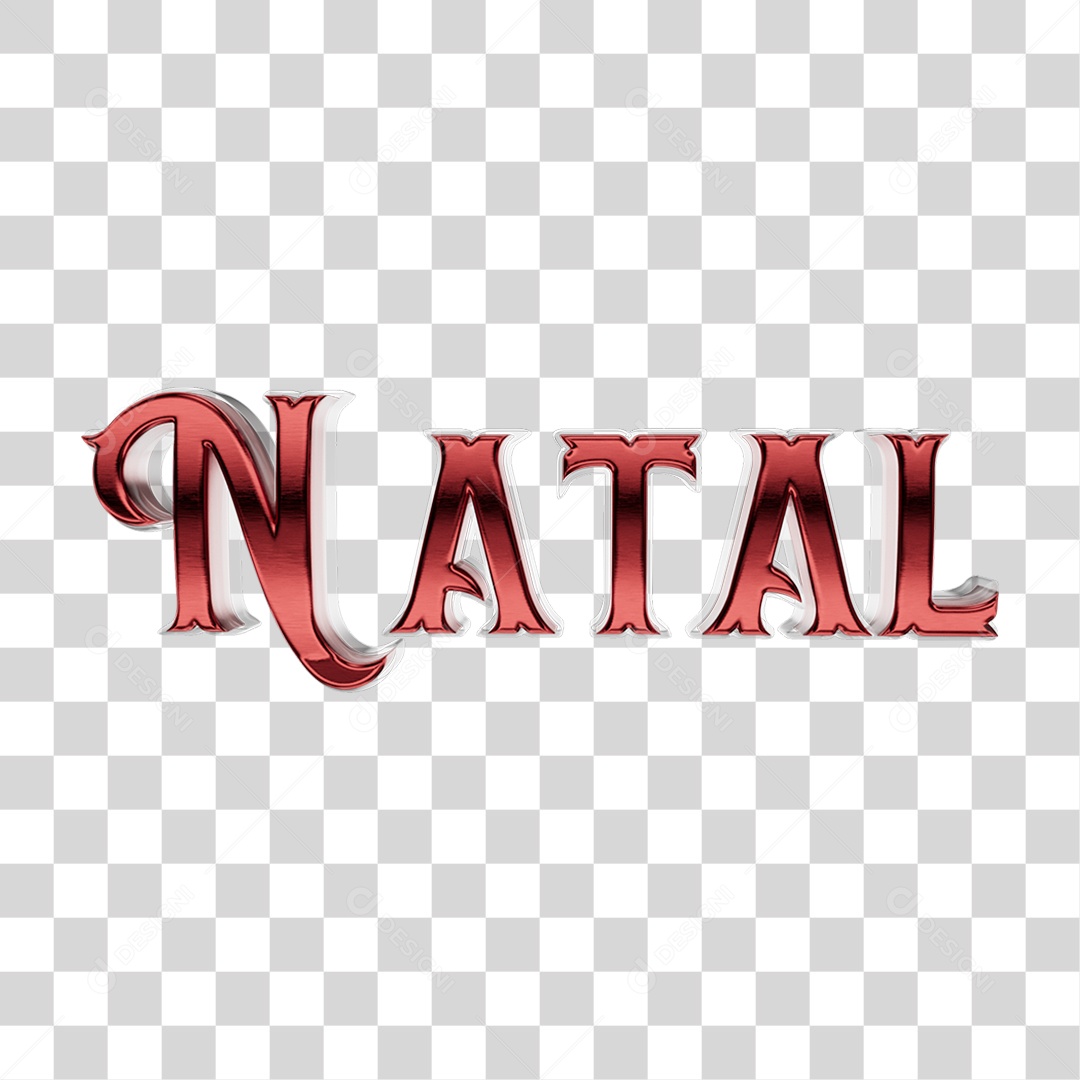 Texto 3D Natal em PNG Transparente