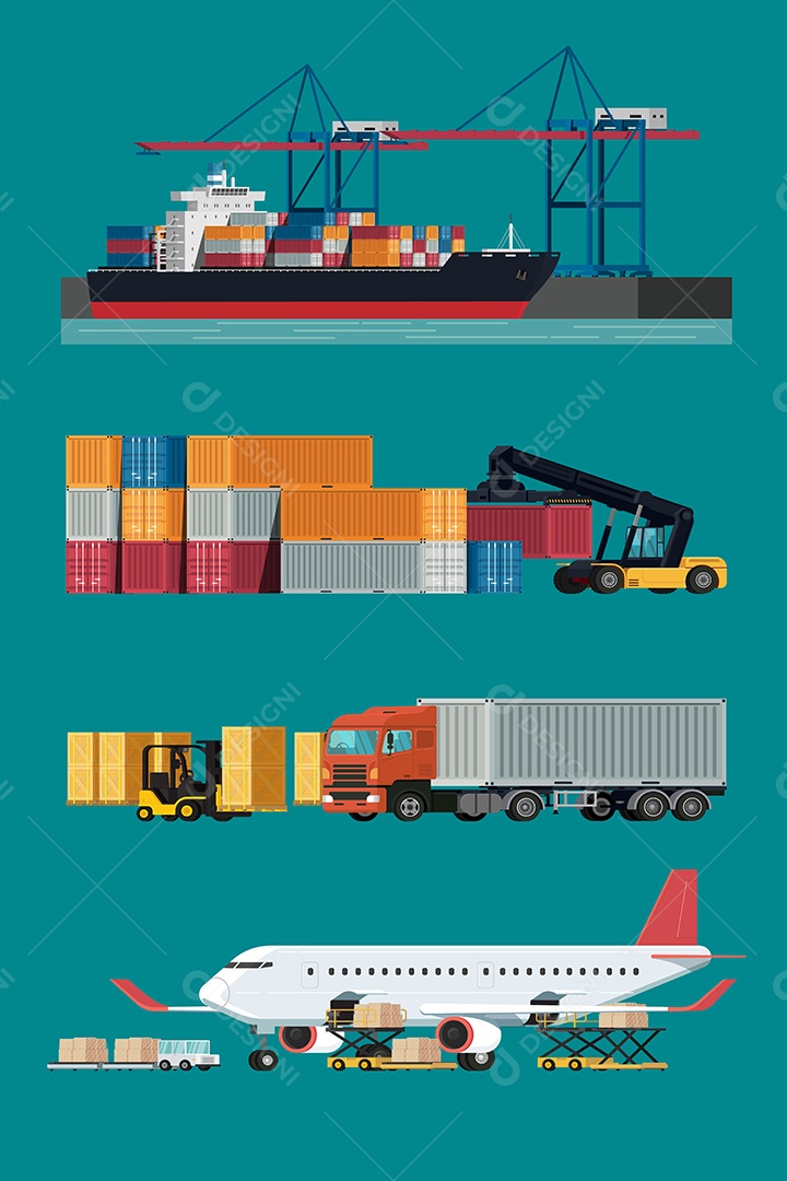 Conceito de Transporte Vetor EPS