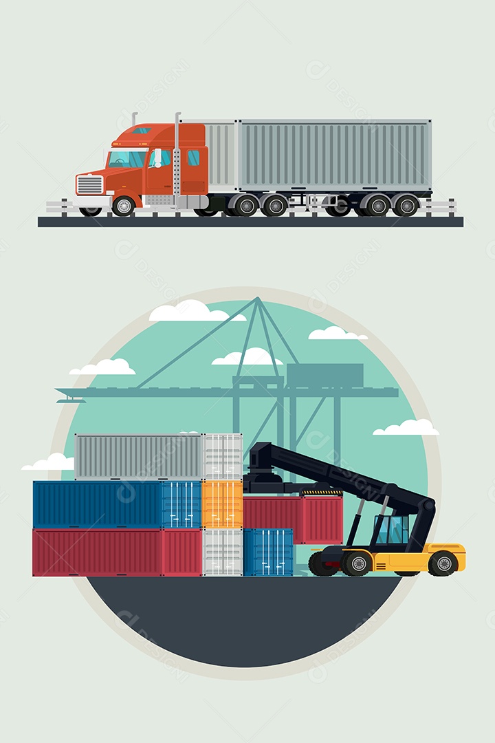 Conceito de Transporte Vetor EPS