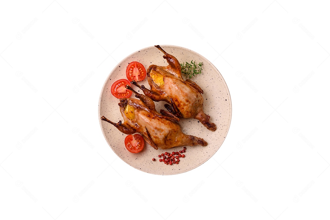 Prato de comida sobre fundo isolado branco