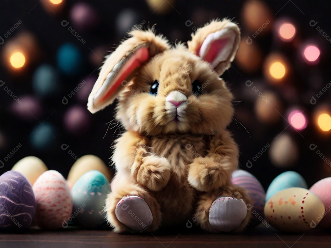 Um conjunto de cupcakes decorados com coberturas temáticas de Páscoa