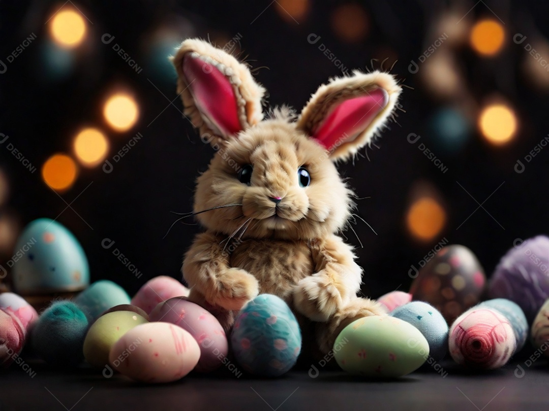 Um conjunto de cupcakes decorados com coberturas temáticas de Páscoa