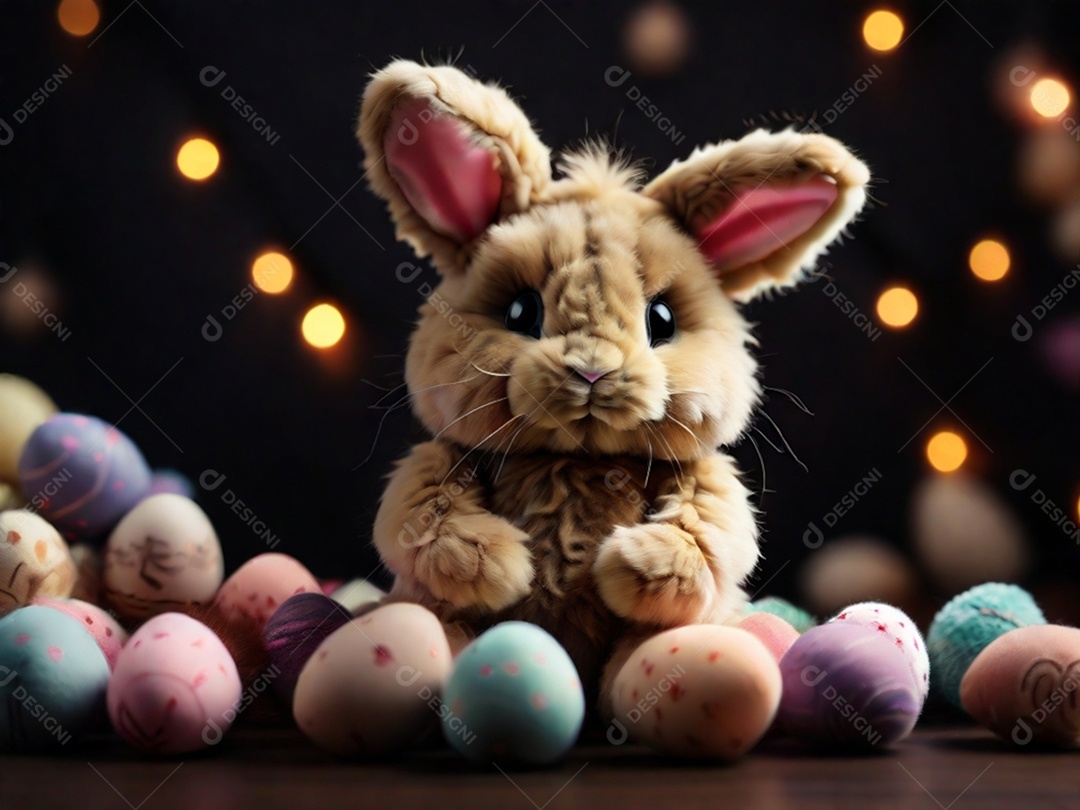 Um conjunto de cupcakes decorados com coberturas temáticas de Páscoa