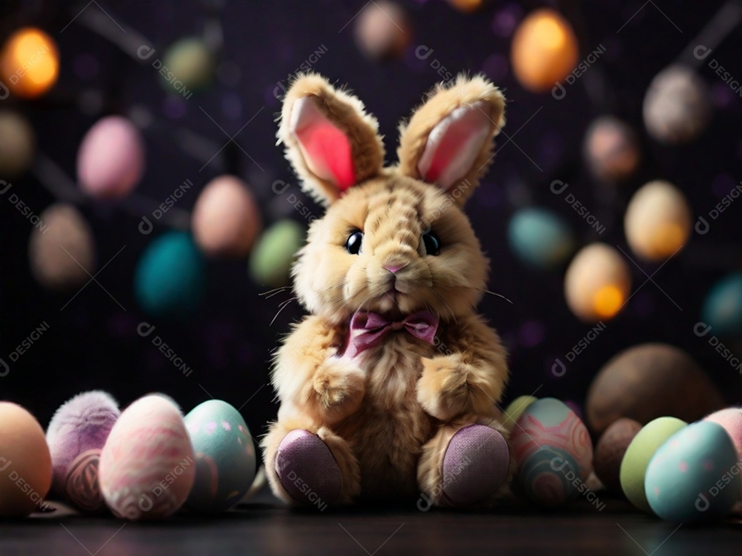 Um conjunto de cupcakes decorados com coberturas temáticas de Páscoa