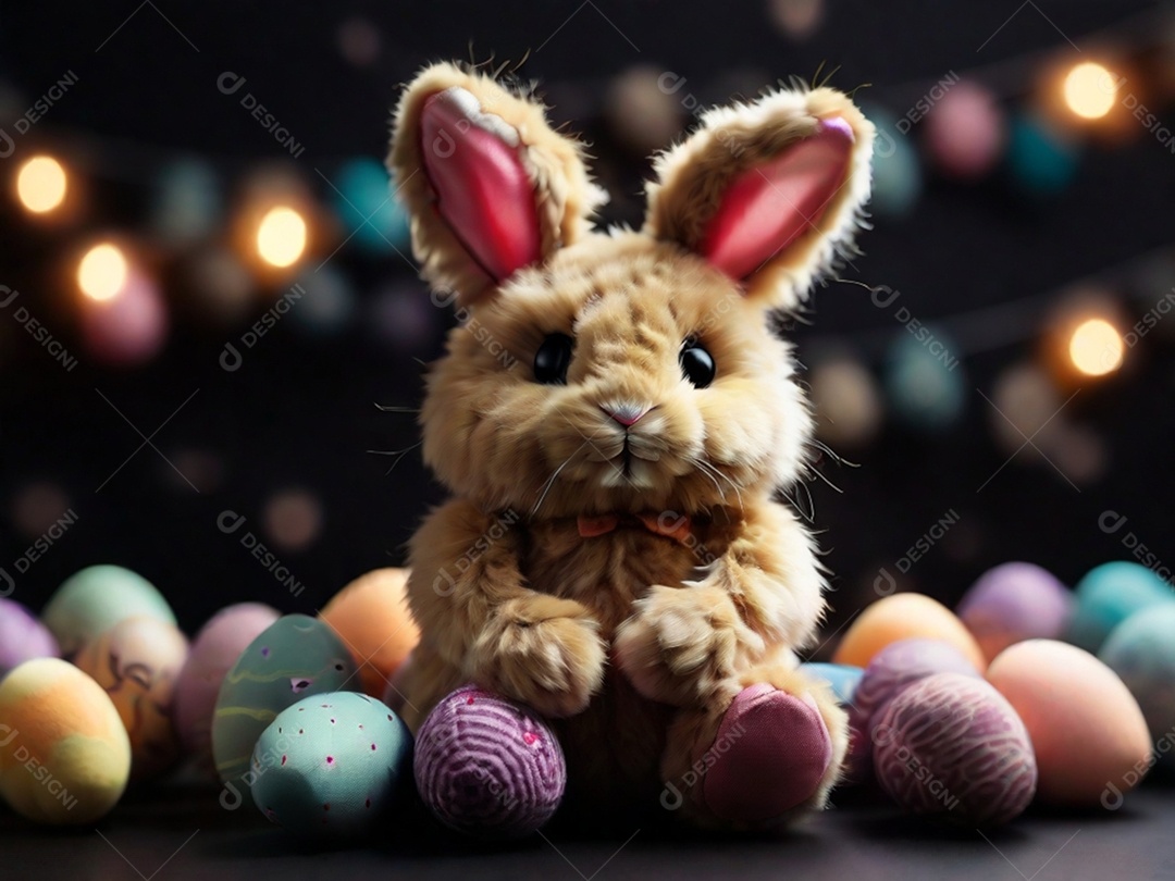 Um conjunto de cupcakes decorados com coberturas temáticas de Páscoa