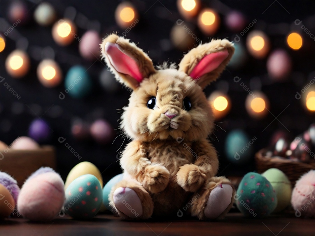 Um conjunto de cupcakes decorados com coberturas temáticas de Páscoa