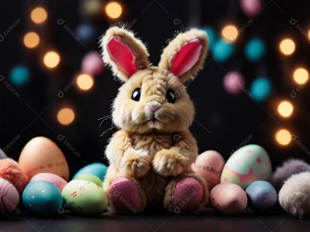 Um conjunto de cupcakes decorados com coberturas temáticas de Páscoa