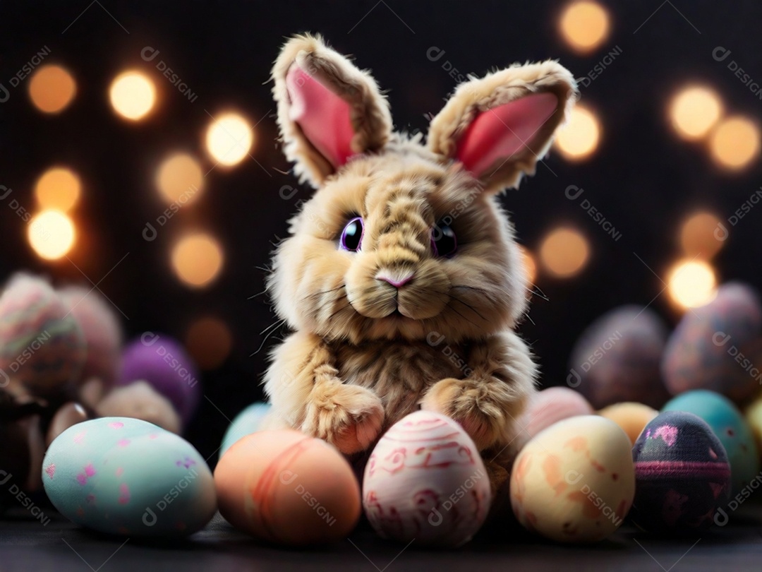 Um conjunto de cupcakes decorados com coberturas temáticas de Páscoa