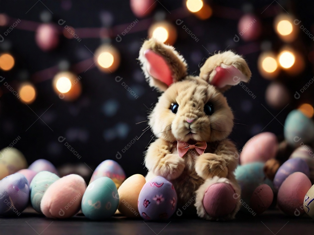 Um conjunto de cupcakes decorados com coberturas temáticas de Páscoa