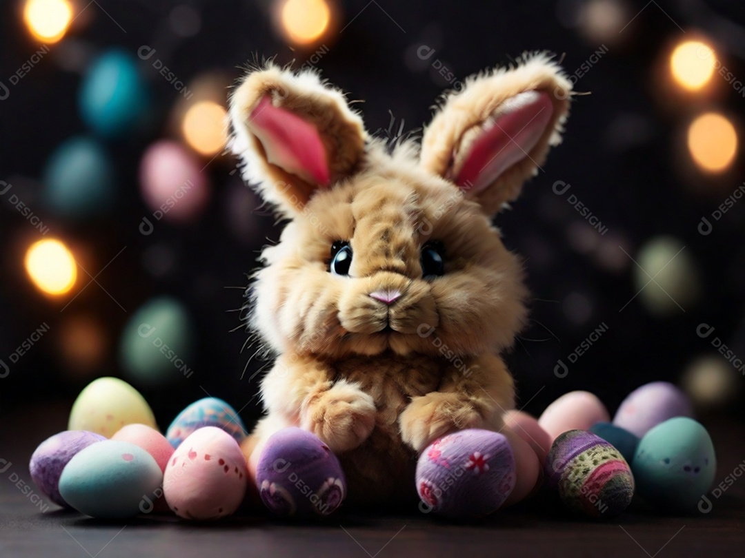 Um conjunto de cupcakes decorados com coberturas temáticas de Páscoa