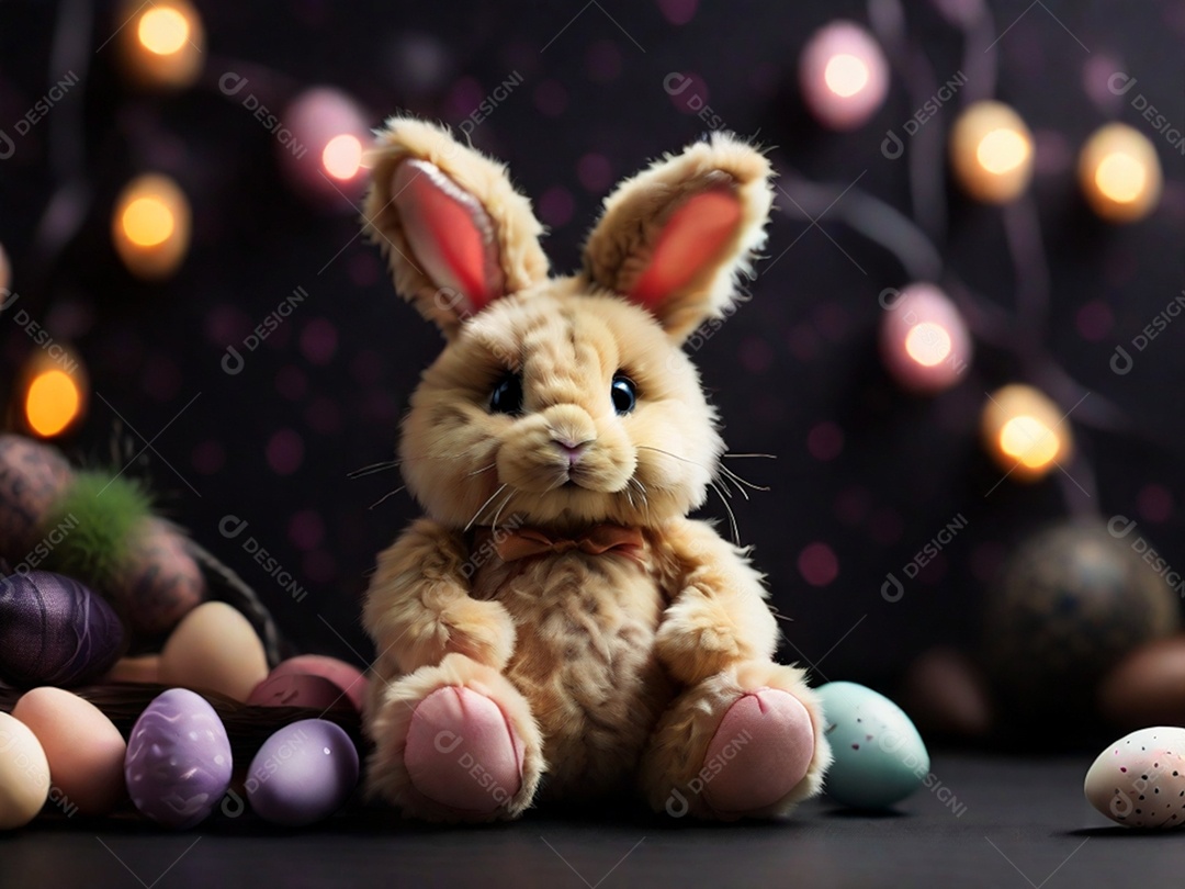 Um conjunto de cupcakes decorados com coberturas temáticas de Páscoa