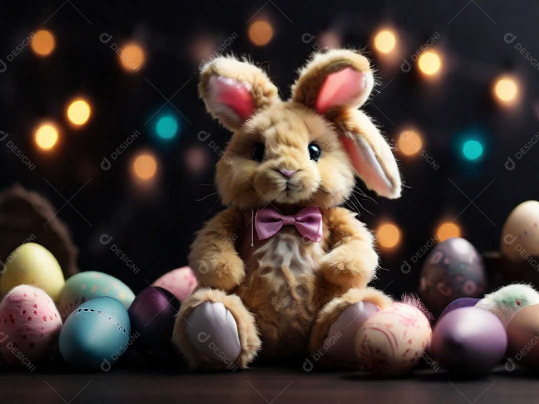 Um conjunto de cupcakes decorados com coberturas temáticas de Páscoa