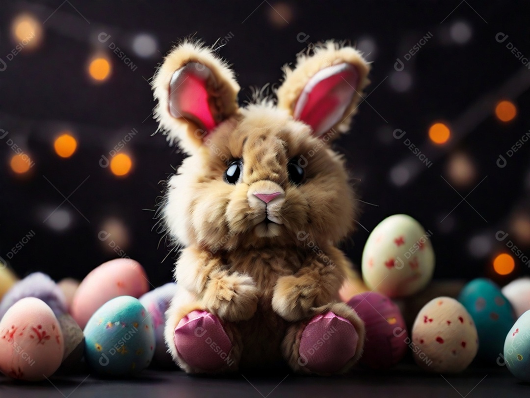 Um conjunto de cupcakes decorados com coberturas temáticas de Páscoa