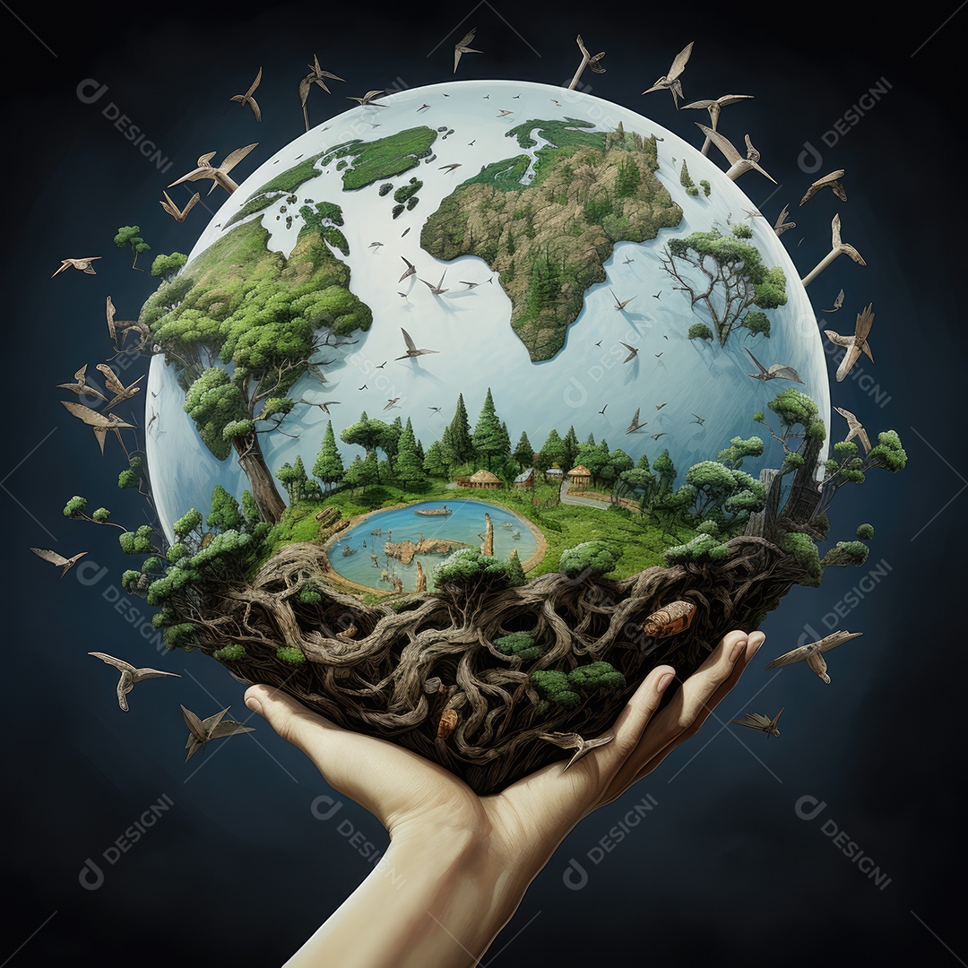 Salvar o conceito de planeta, investir em nosso planeta, conceito de ecologia, fundo do dia mundial do meio ambiente.