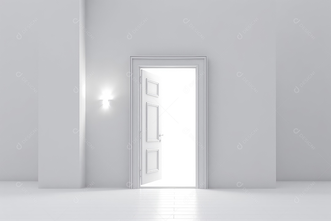 Porta de madeira simples sobre fundo branco