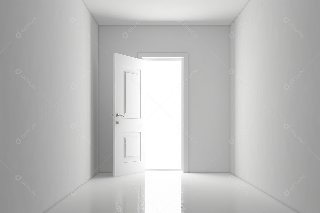 Porta aberta em parede vintage