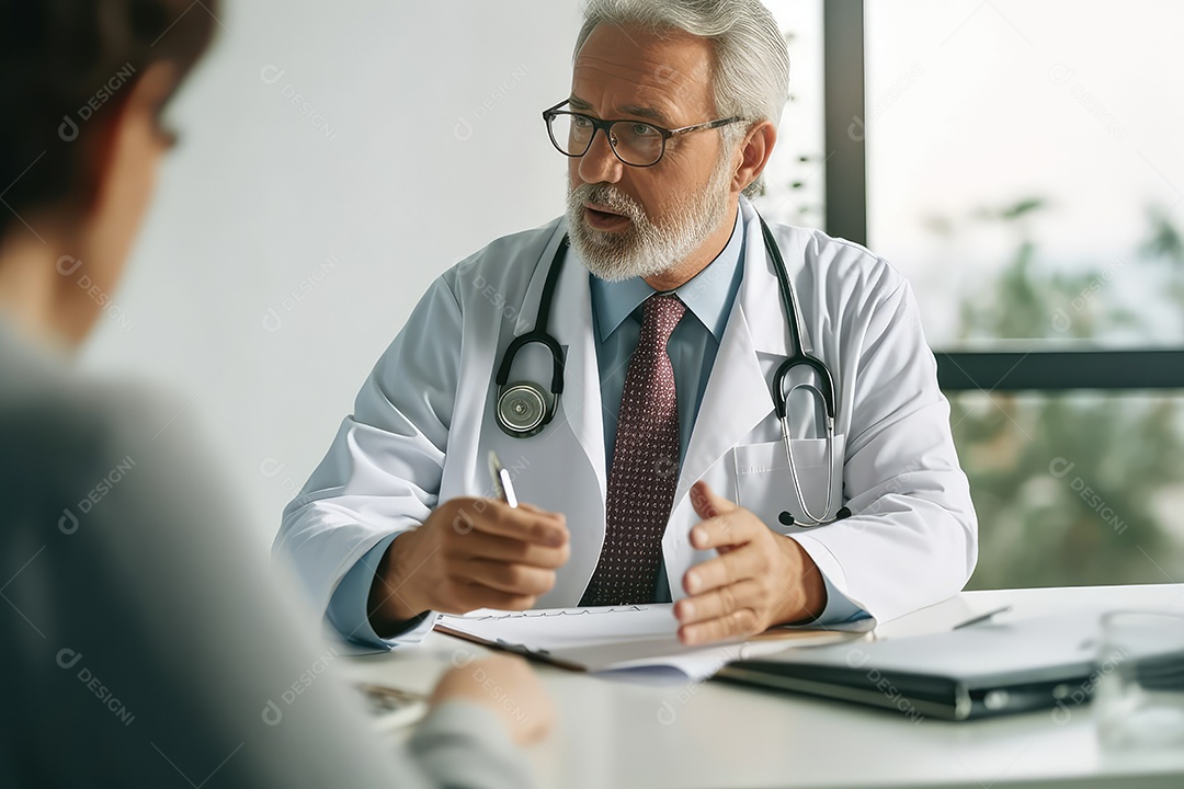 Médico fazendo consulta com pacientes