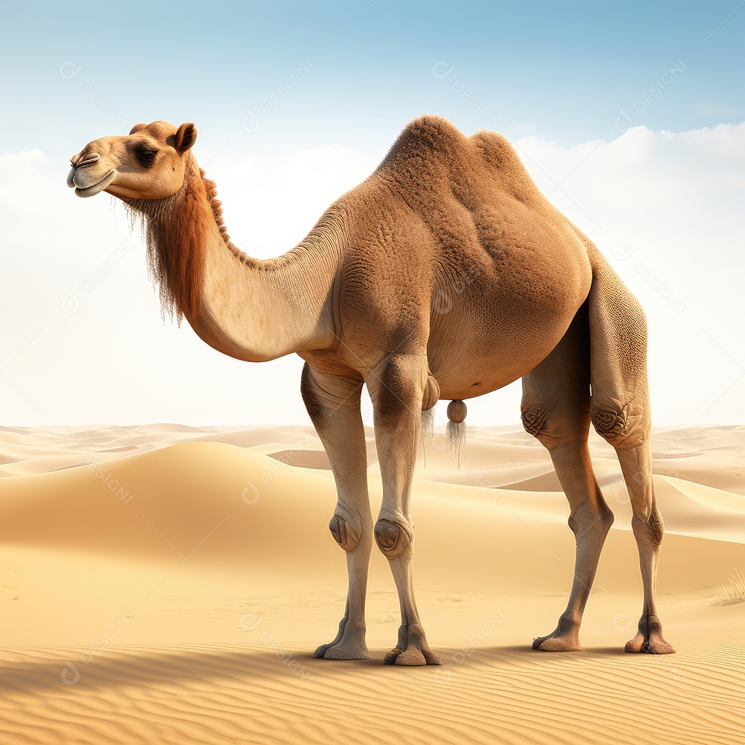Camelos dromedrário no deserto