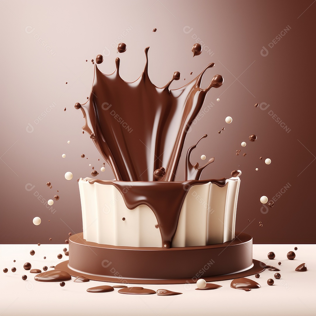 Bolo de chocolate com muita calda