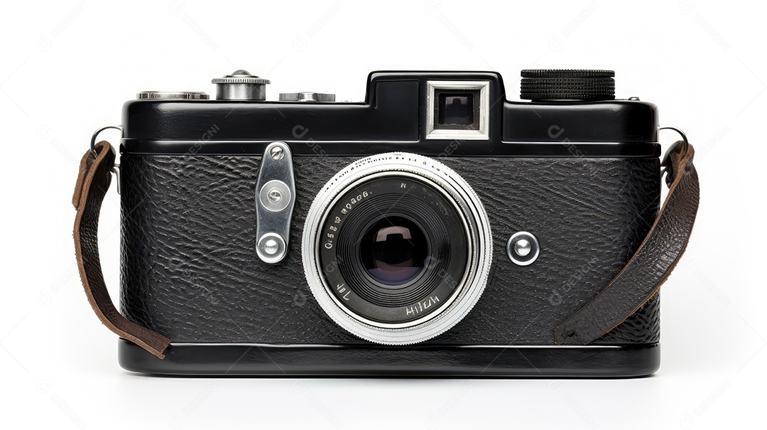 Câmera retro isolada em fundo branco