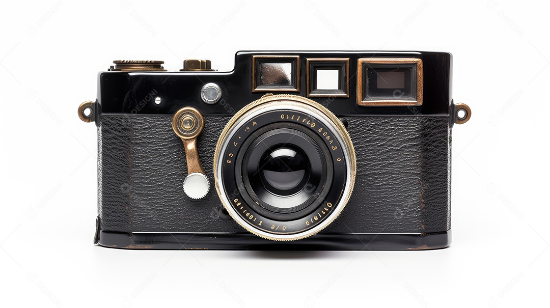 Câmera retro isolada em fundo branco