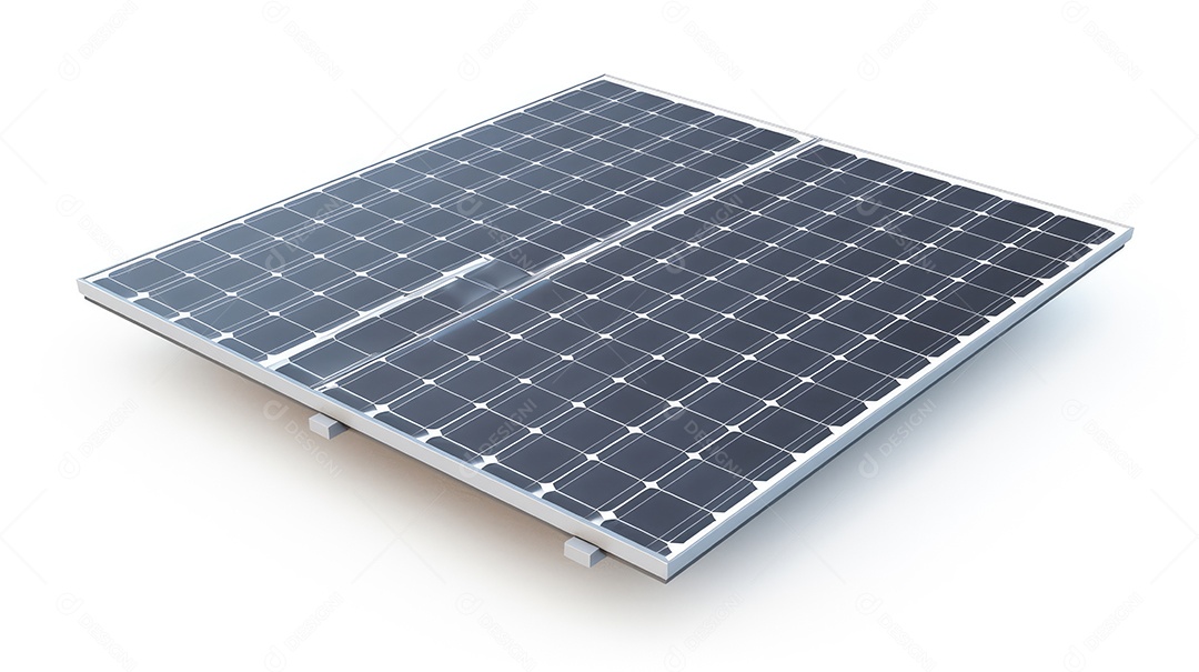 Painel solar isolado em fundo branco
