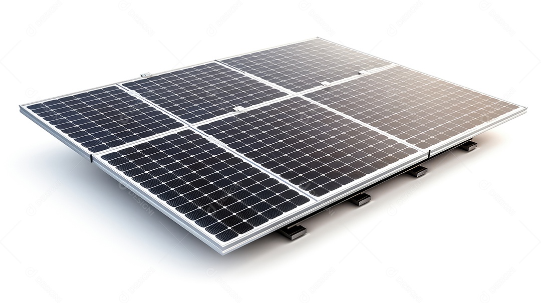 Painel solar isolado em fundo branco