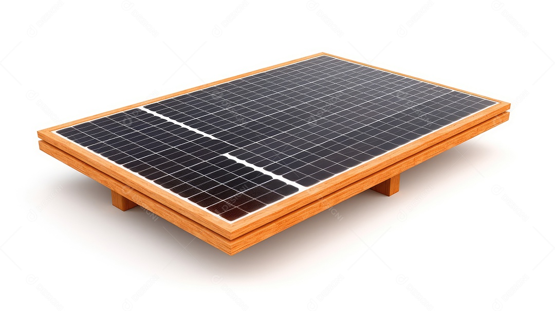 Painel solar isolado em fundo branco