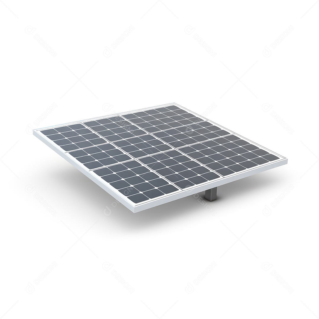 Painel solar isolado em fundo branco